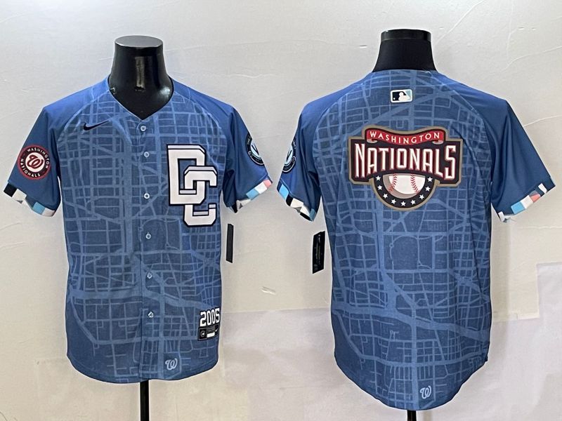 Men Washington Nationals Blank Blue Joint Name Nike 2025 MLB Jersey style 6->washington nationals->MLB Jersey